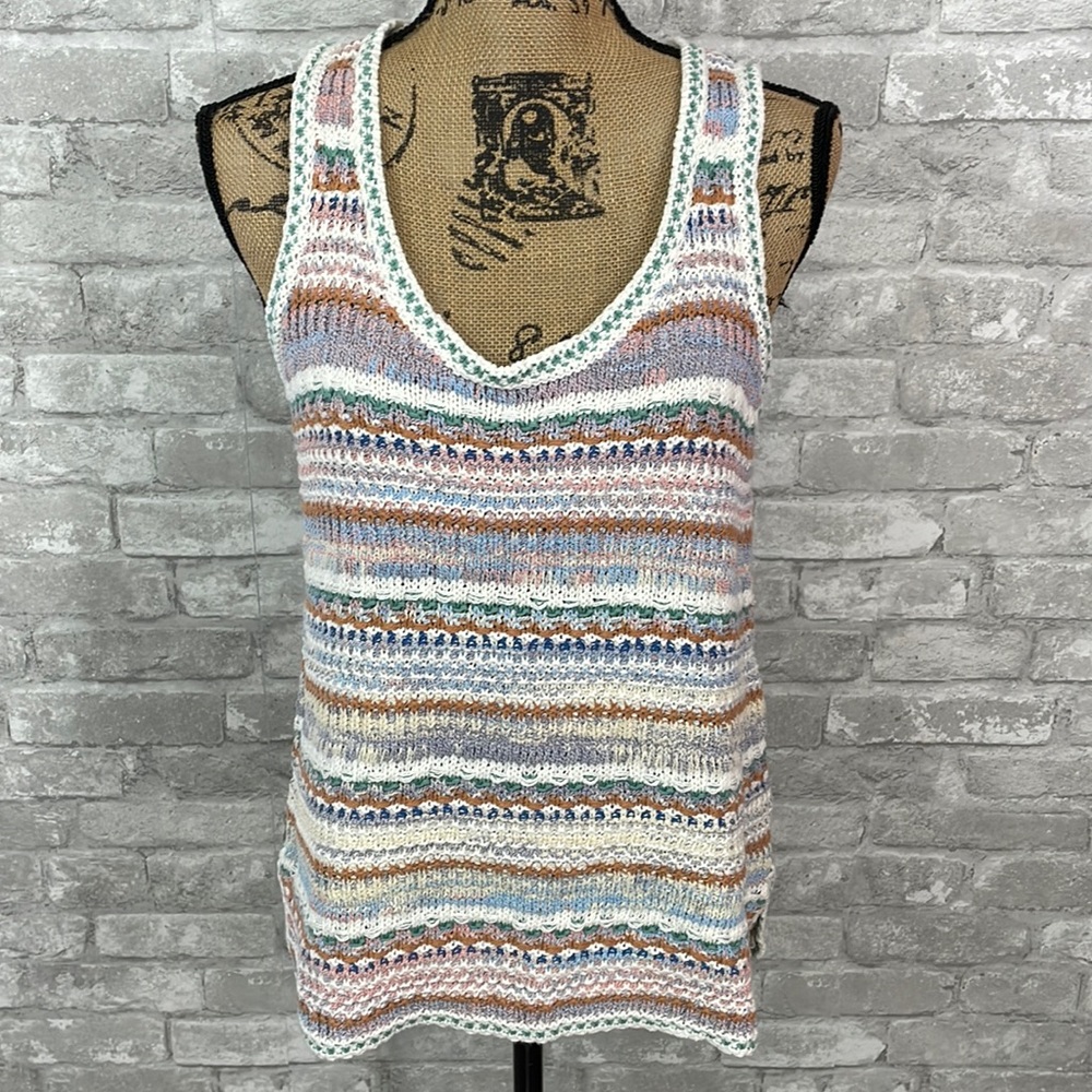 Style & Co Multi Stripe Sunbreak Tank Top